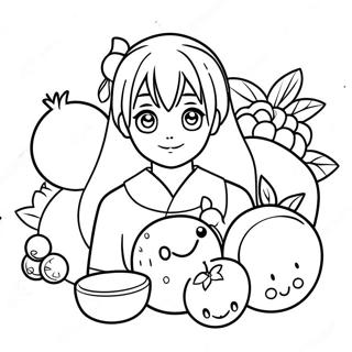 Tohru Honda With Fruits Coloring Page 55414-43842