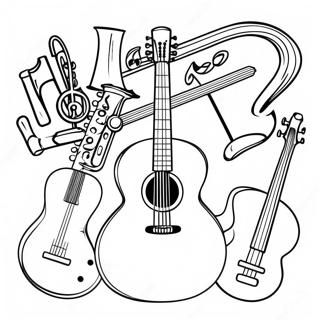 Colorful Musical Instruments Coloring Page 55424-43847