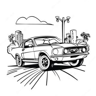 Klassischer Mustang Rennwagen Ausmalbild 55464-43894