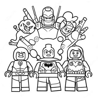 Page À Colorier De La Bataille Épique Des Super-Vilains Lego Dc 55524-58915