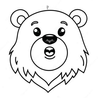 Funny Bear Face Coloring Page 55554-43990