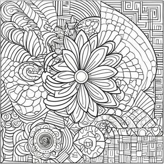 Page À Colorier De Motifs Géométriques Op Art 55563-43960