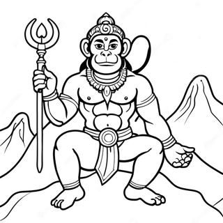 Hanuman Vuoren Kanssa Värityssivu 55574-43965