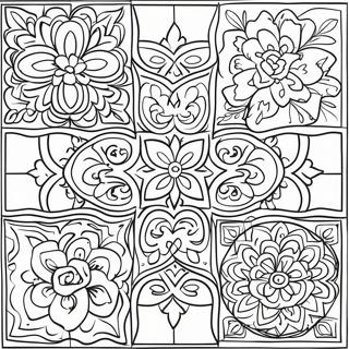 Colorful Talavera Tiles Coloring Page 55584-43987