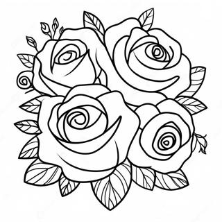 Elegant Rose Bouquet Coloring Page 55603-43984