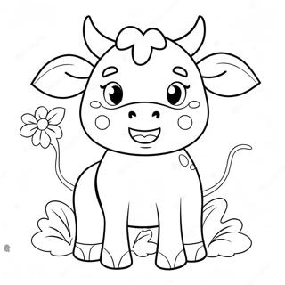 Cute Strawberry Cow Coloring Pages