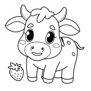 Cute Strawberry Cow Coloring Page 5560-4418