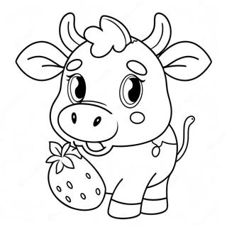 Cute Strawberry Cow Coloring Page 5560-4419