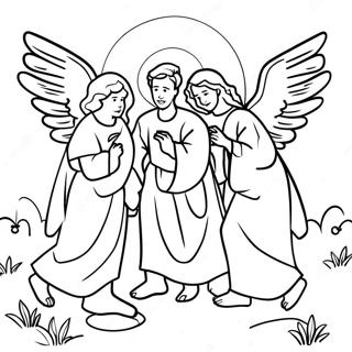 Glory To God Shepherds And Angels Coloring Pages