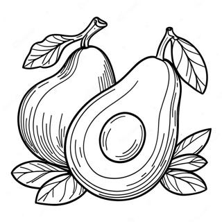 Avocado Coloring Pages