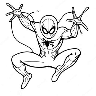 Scarlet Spider Actie Pose Kleurplaat 55723-44086