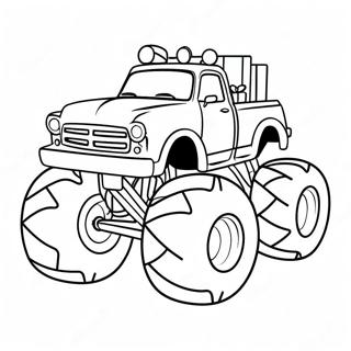 Christmas Monster Truck With Presents Coloring Page 55733-44094