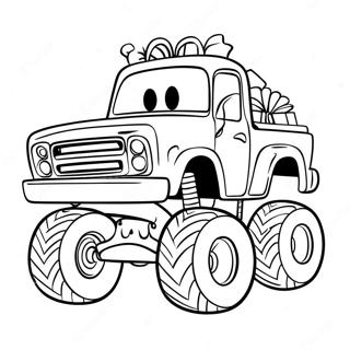 Christmas Monster Truck With Presents Coloring Page 55733-44095