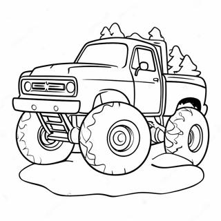 Festive Christmas Monster Truck Driving Through Snow Coloring Page 55734-44101