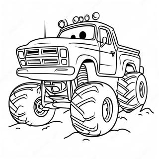 Festive Christmas Monster Truck Driving Through Snow Coloring Page 55734-44102