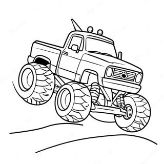 Festive Christmas Monster Truck Driving Through Snow Coloring Page 55734-44104