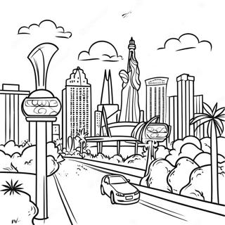 Las Vegas Strip Skyline Coloring Page 55803-44142