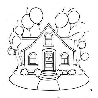 Colorful Up House With Balloons Coloring Page 55834-44174