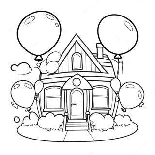 Colorful Up House With Balloons Coloring Page 55834-44175