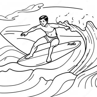 Hawaiian Surfing Coloring Pages