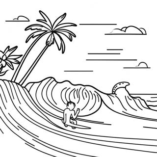 Hawaiianische Surfszene Ausmalbild 55843-44178