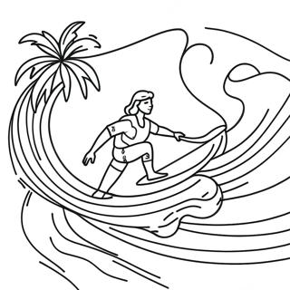 Hawaiianische Surfszene Ausmalbild 55843-44180