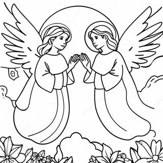 Angelic Beings In The Kingdom Coloring Page 55864-44199