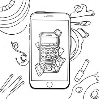 Smartphone With Colorful Apps Coloring Page 55874-44215