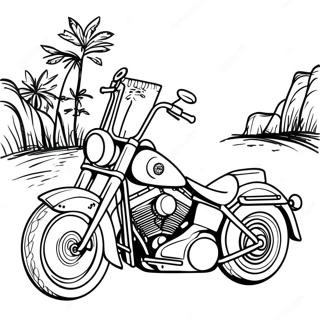 Classic Harley Davidson Chopper Coloring Page 55924-44242