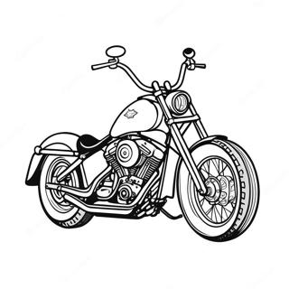 Classic Harley Davidson Chopper Coloring Page 55924-44244