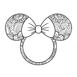 Colorful Mickey Ears With Bow Coloring Page 55934-44255