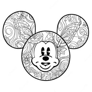 Colorful Mickey Ears With Bow Coloring Page 55934-44256