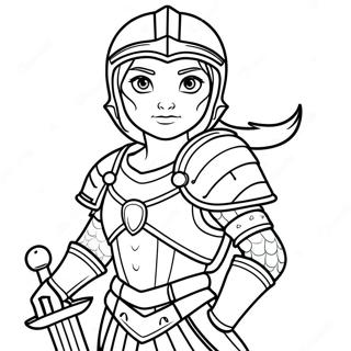 Brave Nella In Armor Coloring Page 55994-44291