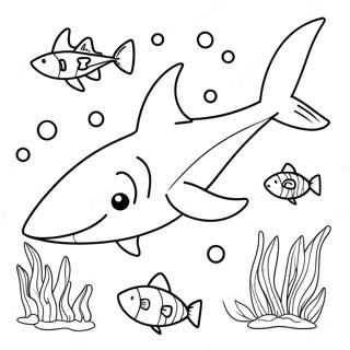 Playful Sharkdog Underwater Coloring Page 56044-44338