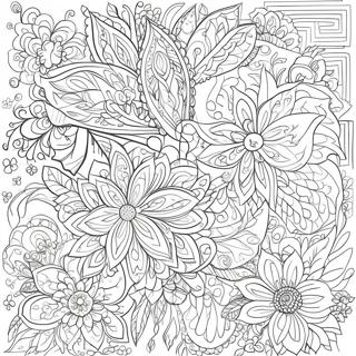 Intricate Floral Patterns Coloring Page 56074-44368