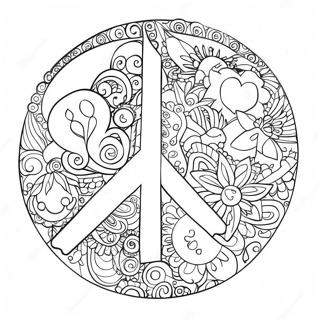 Colorful Peace Symbols Coloring Page 56144-44419