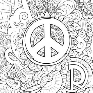 Colorful Peace Symbols Coloring Page 56144-44420