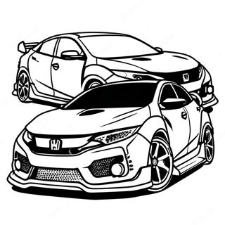 Honda Civic Type R Etunäkymä Värityssivu 56264-44516