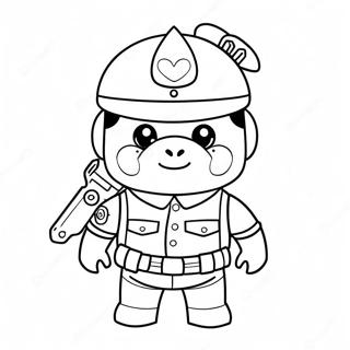 Roblox士兵猪 涂色页