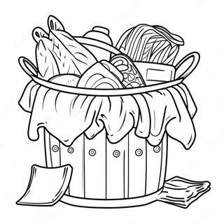 Laundry Basket Overflowing With Clothes Coloring Page 56293-44559