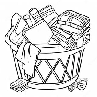 Laundry Basket Overflowing With Clothes Coloring Page 56293-44560