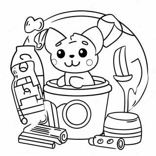 Cute Cartoon Laundry Day Coloring Page 56294-44569