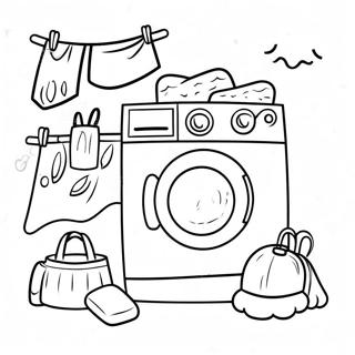 Cute Cartoon Laundry Day Coloring Page 56294-44572