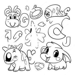 Colorful Alphabet Animals Tracing Sheet Coloring Page 56374-44616