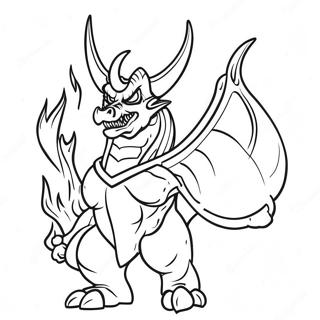 Fierce Diablo With Flames Coloring Page 56404-44623