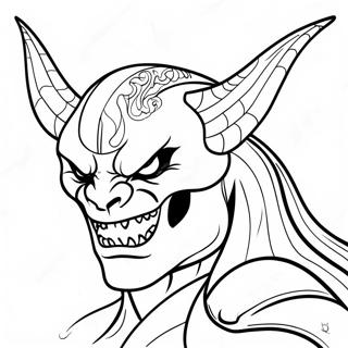 Fierce Diablo With Flames Coloring Page 56404-44624