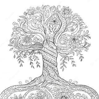 Unique Tree Of Life For Adults Coloring Pages