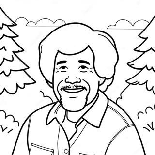 Bob Ross Coloring Pages