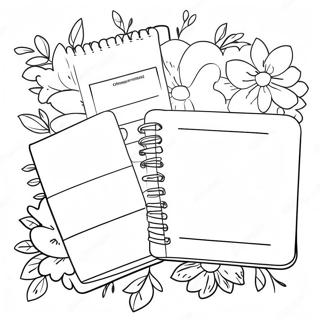 Schattige Planner Met Bloemen Kleurplaat 56504-44714