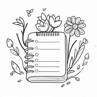 Schattige Planner Met Bloemen Kleurplaat 56504-44715